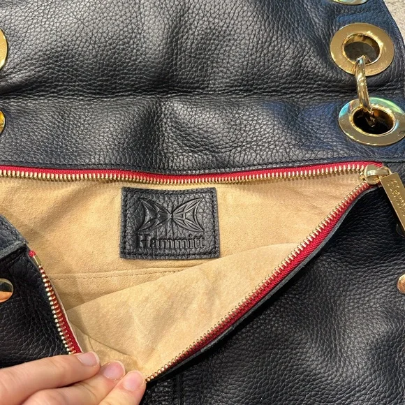 Hammitt Black Leather Bag with Gold and Red Details - Picture 2 of 4
